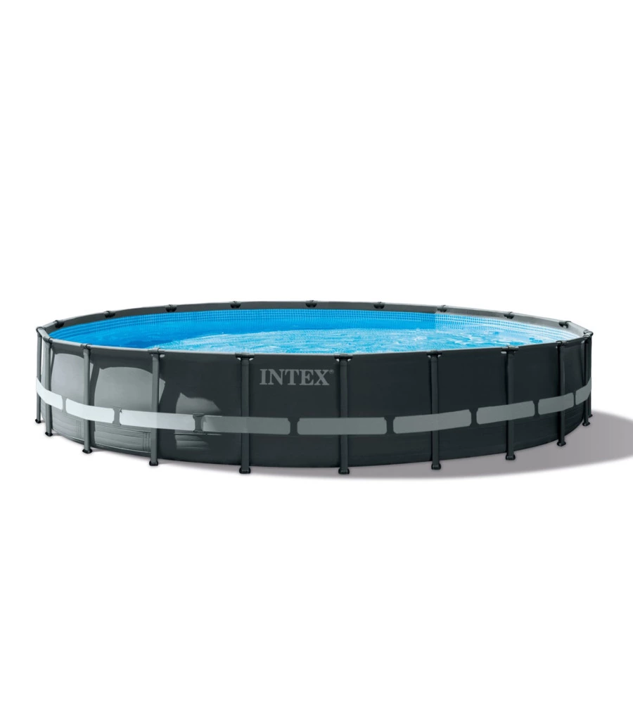 PISCINA FUORI TERRA CON STRUTTURA RETTANGOLARE INTEX "ULTRA XTR FRAME" POMPA A SABBIA ANTRACITE 610X122 CM - COD. 26334NP